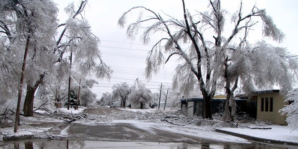 Ice storm conditions in Texas County