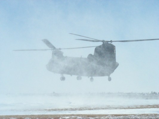 Chinook helicopter landing