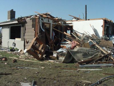 Half a home missing from tornado damage