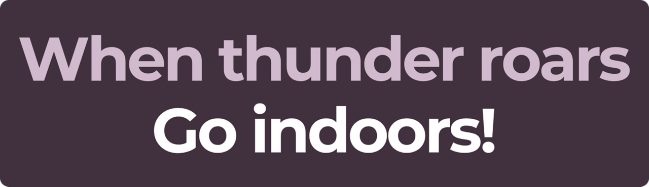 When thunder roars Go indoors!
