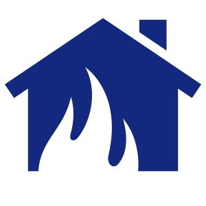 A CGI drawn house on fire