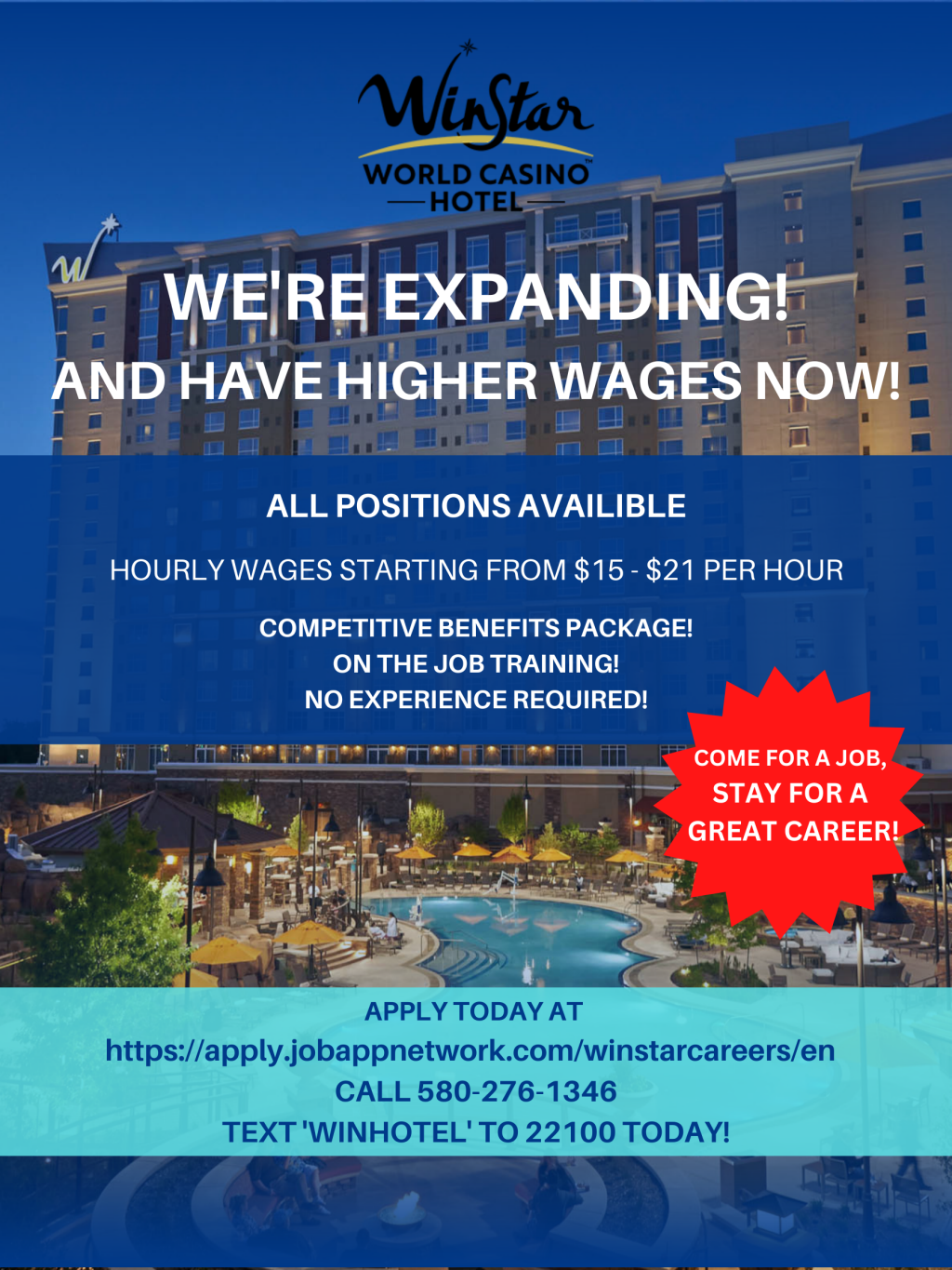 Winstar Hotel Hiring Event - Ardmore