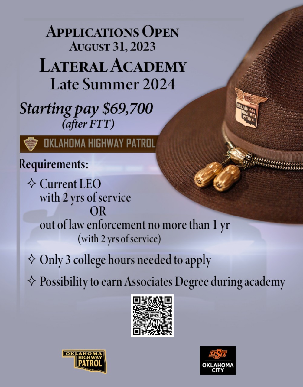 OHP Lateral Academy applications open August 31, 2023 flyer