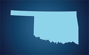 Decorative map of Oklahoma