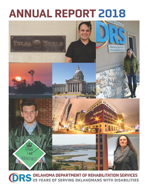 Photo of cover of Fiscal Year 2018 Oklahoma Department of Rehabilitation Services Annual Report.