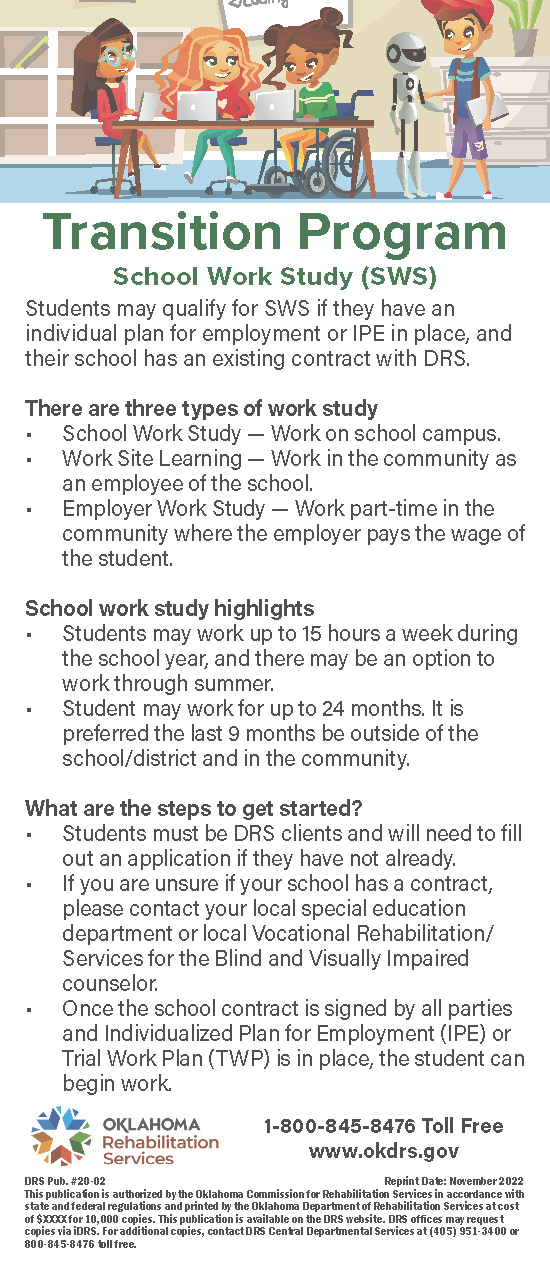 Cover of Transition School Work Study and Work Adjustment Training card