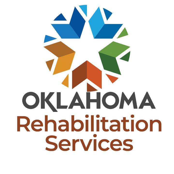 State Logo with circle of arrows. Oklahoma Rehabilitation Services