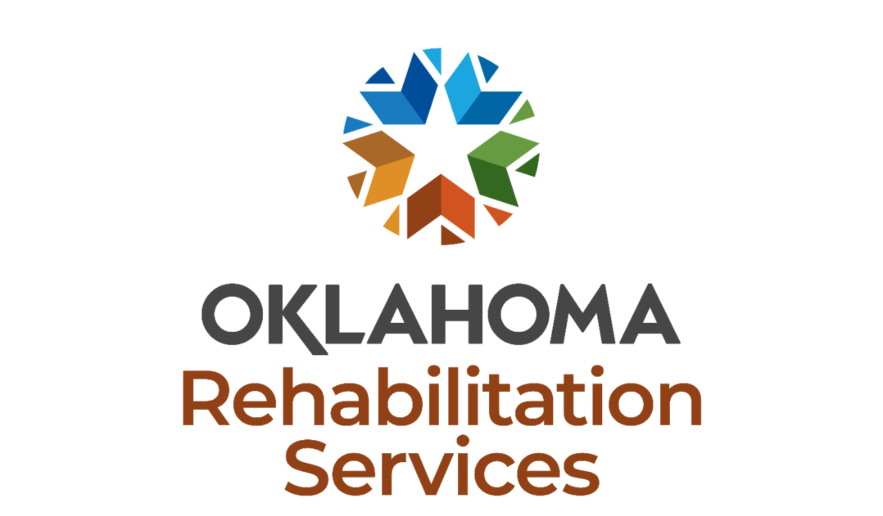DRS logo. Circle with arrows. Oklahoma Rehabilitation Services.