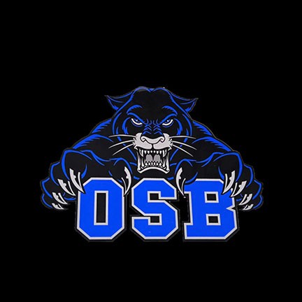 Oklahoma School for the Blind logo. Panther over the letters OSB.