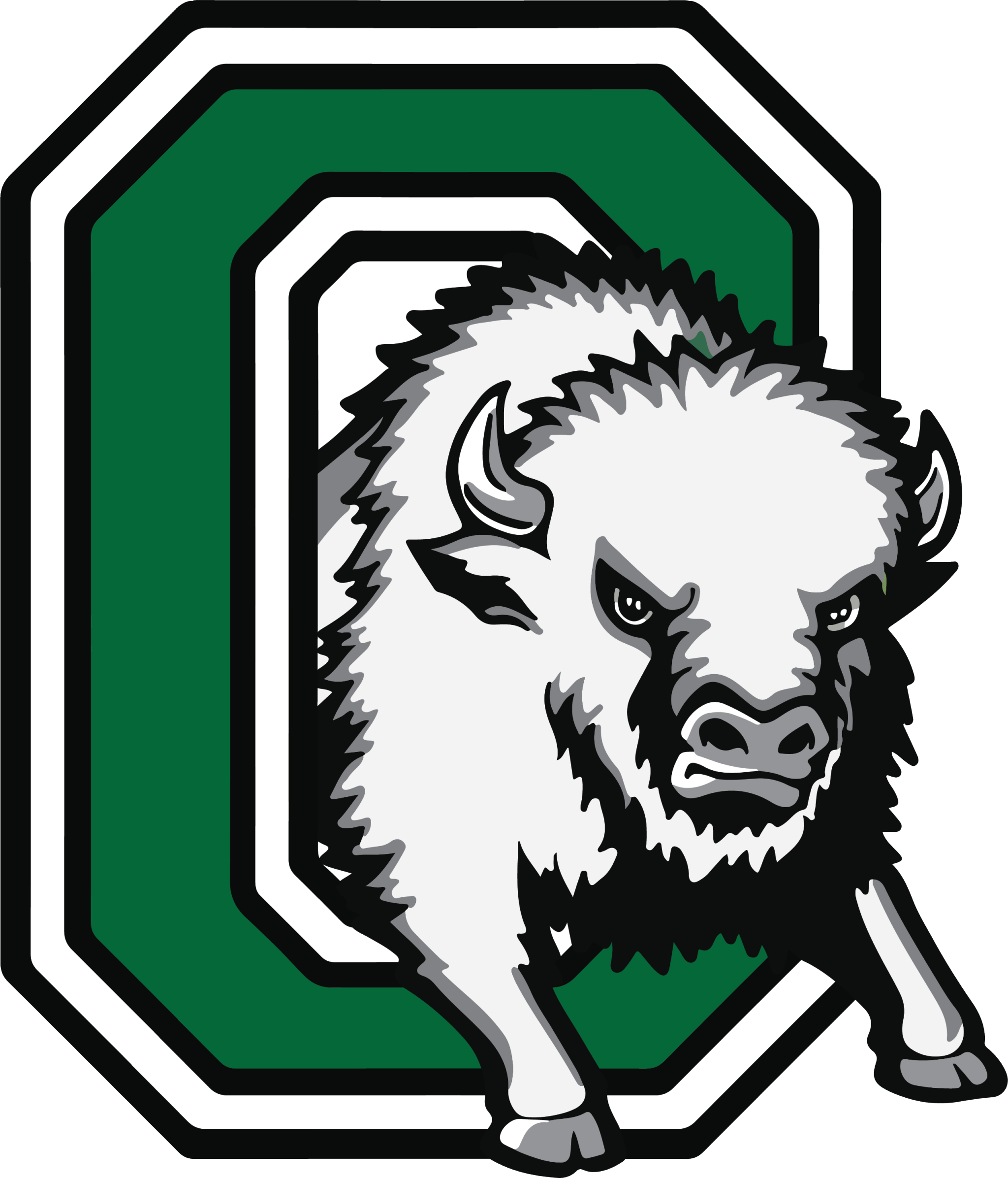 OSD logo. A drawing of a buffalo coming threw the letter O