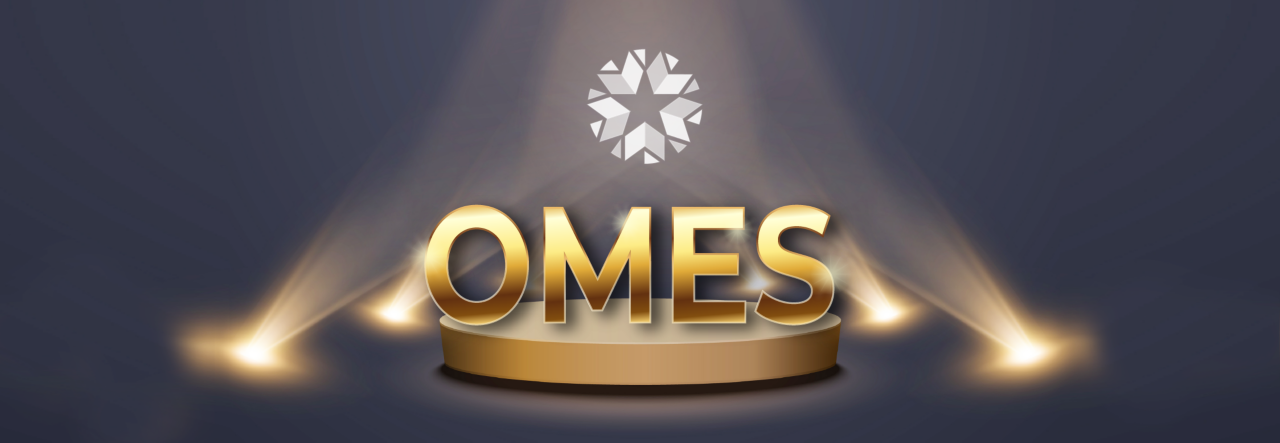 OMES Spotlight banner with gold shiny letters.
