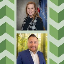 Kelly Thompson (top) and Brandon Ramirez new employees of CAM's Real Estate and Leasing Services  team.