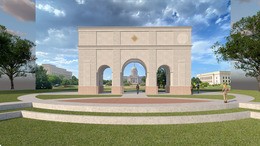 Rendering of the 45th Division National Guard Arch planned for the State Capitol Park