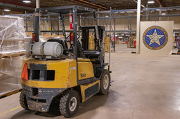 Forklift Forklift inside a state of Oklahoma warehouse