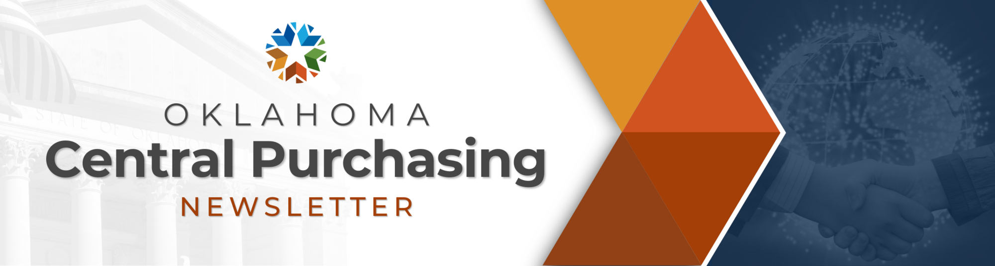 Central Purchasing Newsletter Header for the monthly newsletter of OMES Central Purchasing