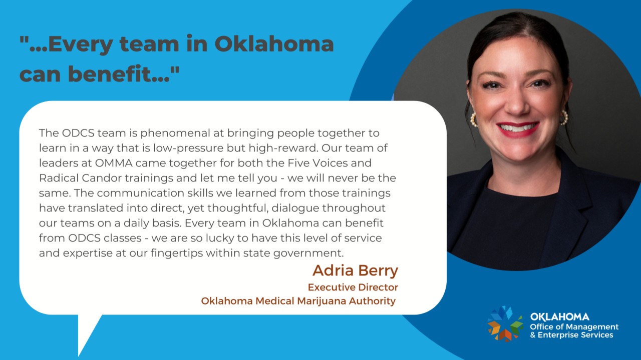 Learning and Development Testimonial by Adria Berry of the Oklahoma Medical Marijuana Authority.