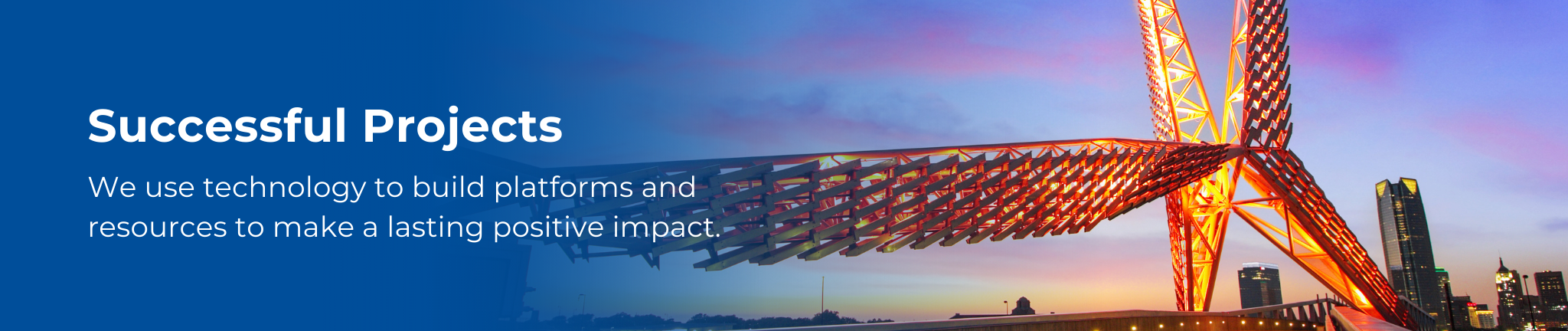 Successful Projects: we use technology to build platforms and resources to make a lasting positive imapact.