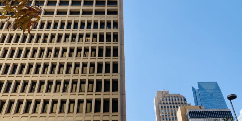 Oklahoma state office building in downtown Oklahoma City formerly known as the SandRidge Tower.