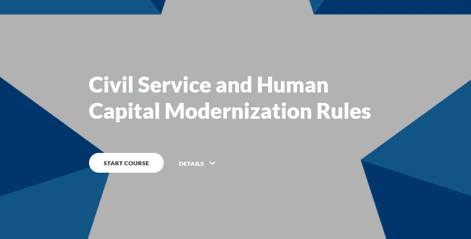 Training course on Civil Service and Human Capital Modernization Rules.