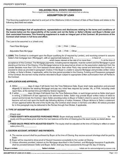 2026 Assumption of Loan