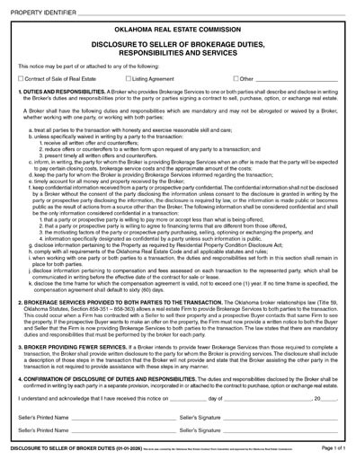 2026 Disclosure of Brokerage Service - Seller