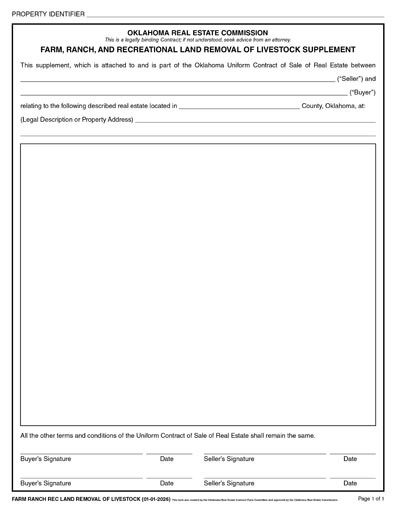 2026 Farm Ranch Rec Land Removal of Livestock