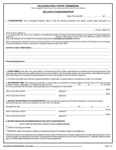 2026 Sellers Counteroffer Non-Residential