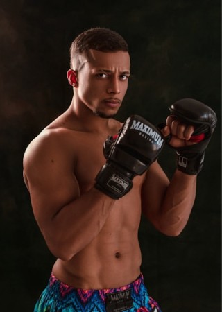 Kickboxer in a ready stance