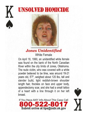 Jones unidentified cold case card