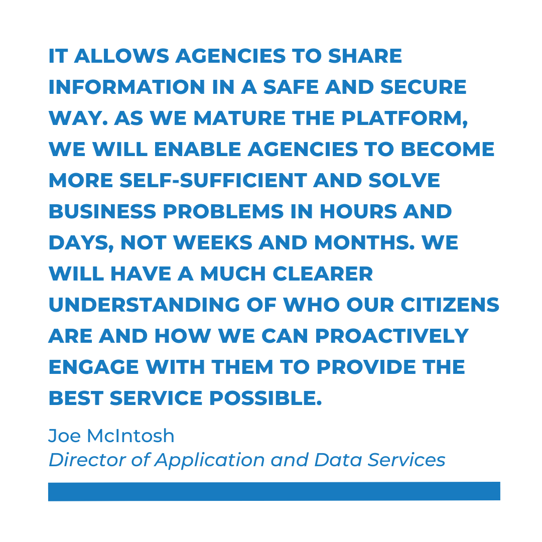 Joe McIntosh, director of OMES application and data services, commenting on the State Data Platform.