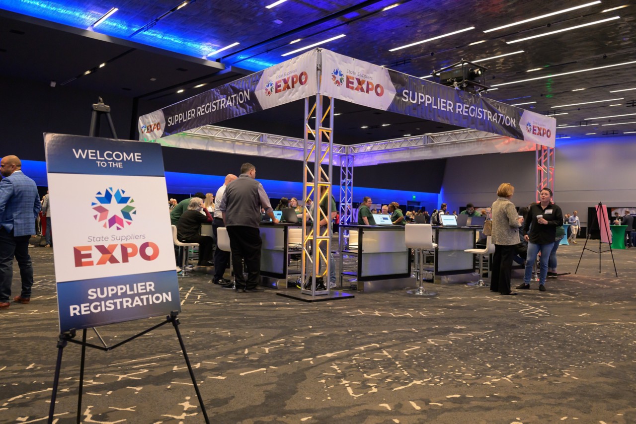 Supplier Registration booth in the main ballroom