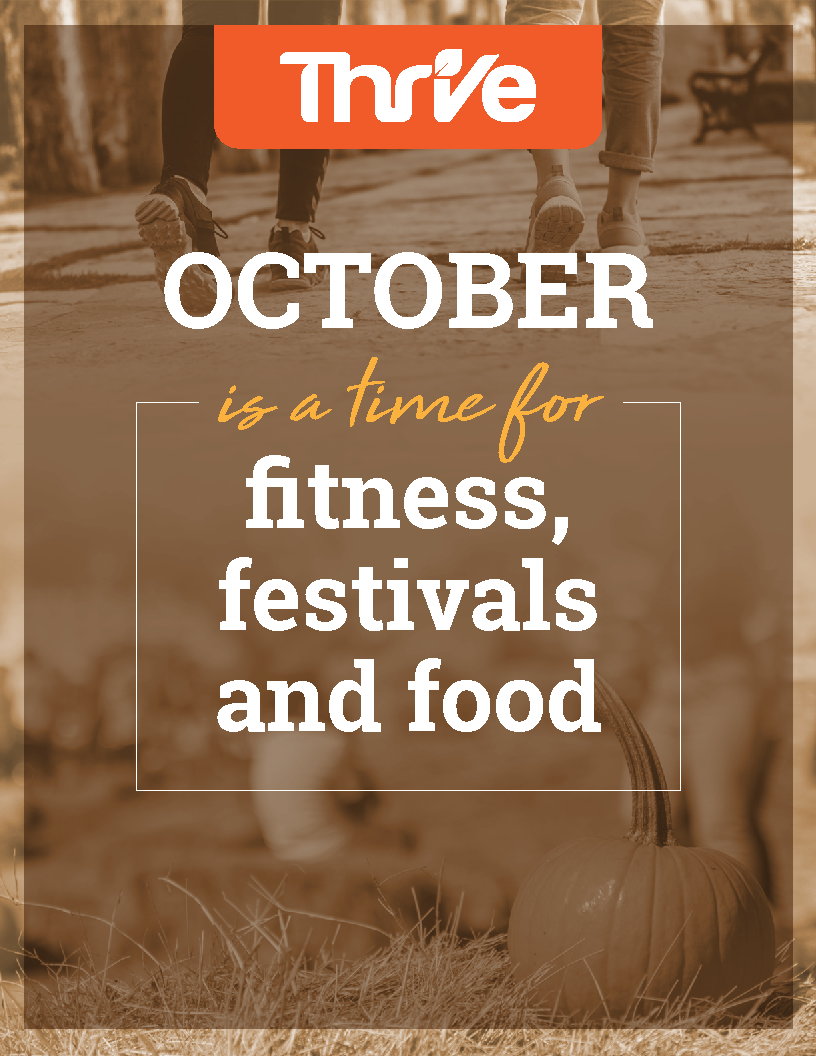 text: thrive oklahoma is a time for fitness, festivals, and food