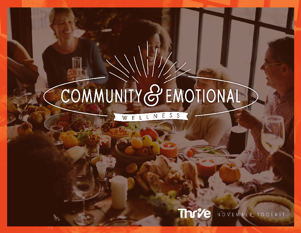 text: community and emotional wellness thrive november toolkit